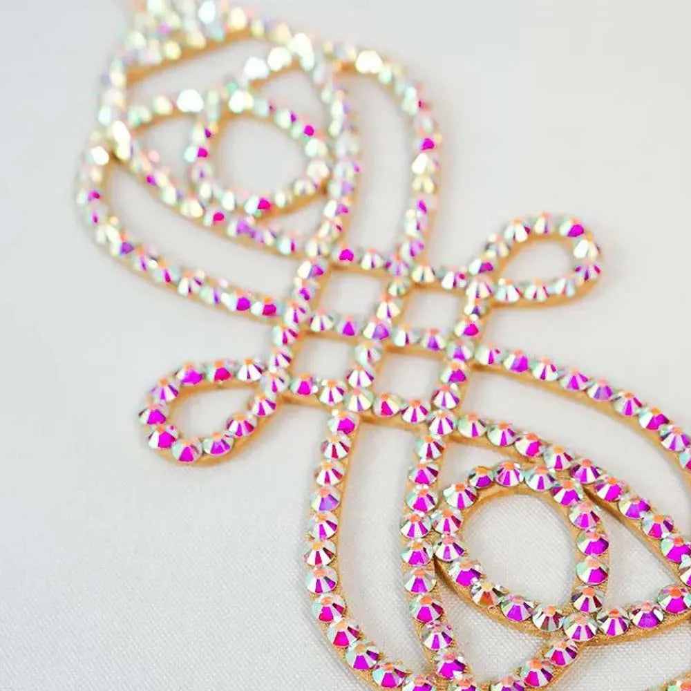 Geometric Rhinestone Upper Arm Cuff Bracelet for Women | Ballroom & Party Armlet