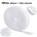 Reusable Cut-to-Length Cable Ties Adjustable Nylon Hook and Loop Straps with Buckles