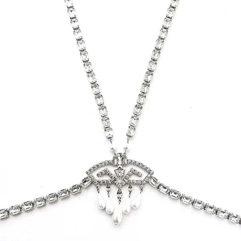 Vintage-Inspired Luxury Big Crystal Geometric Chest & Belly Body Chain
