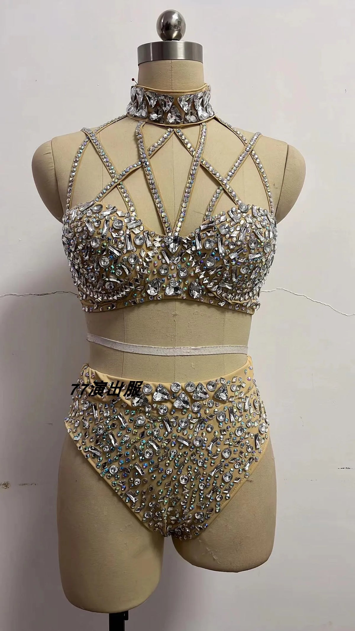 Sparkly Go-Go Dance Bikini Set for Women | Stage Performance Costume