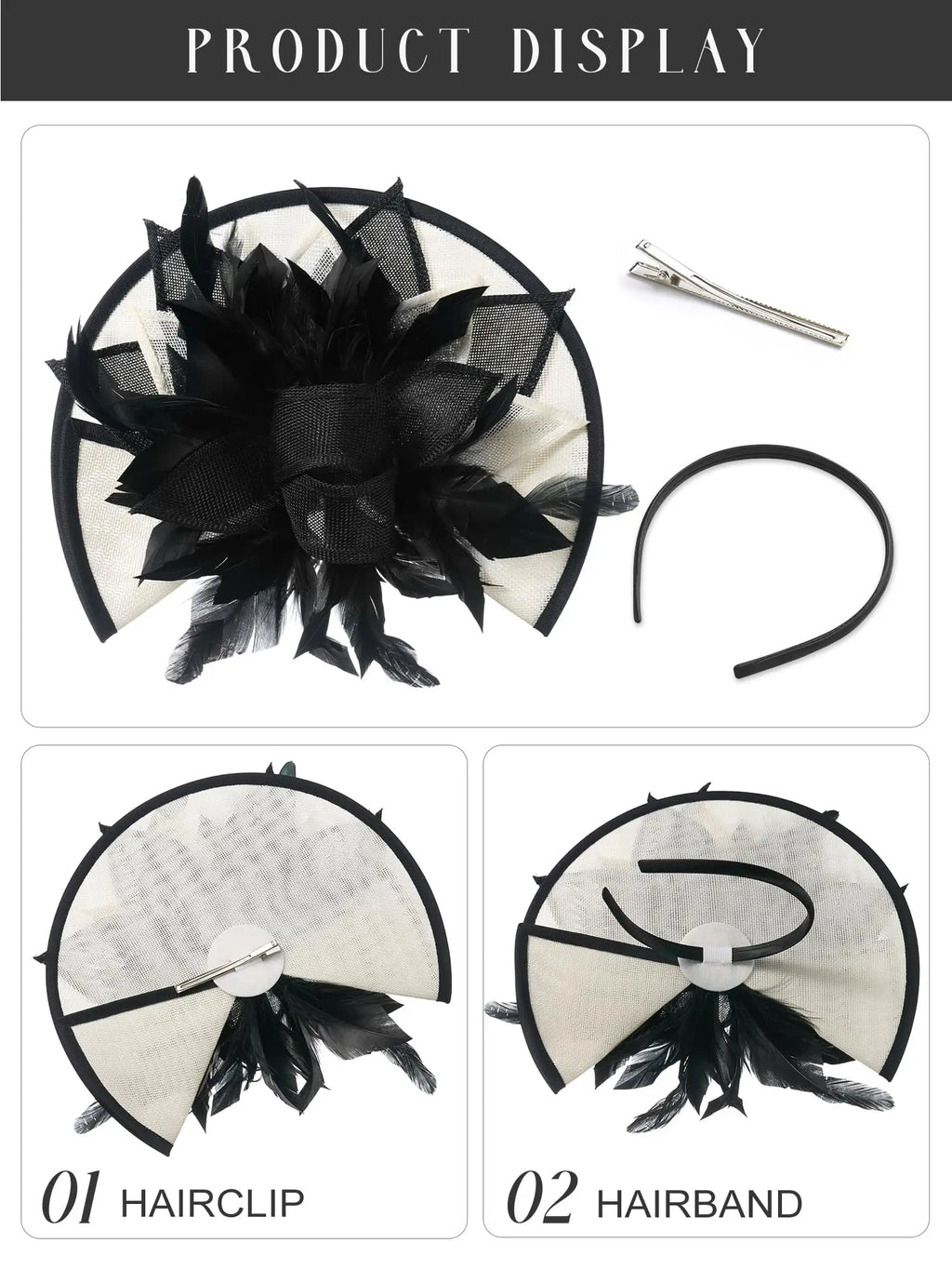 Showgirl Feather Fascinator Headband | Statement Party & Derby Hat