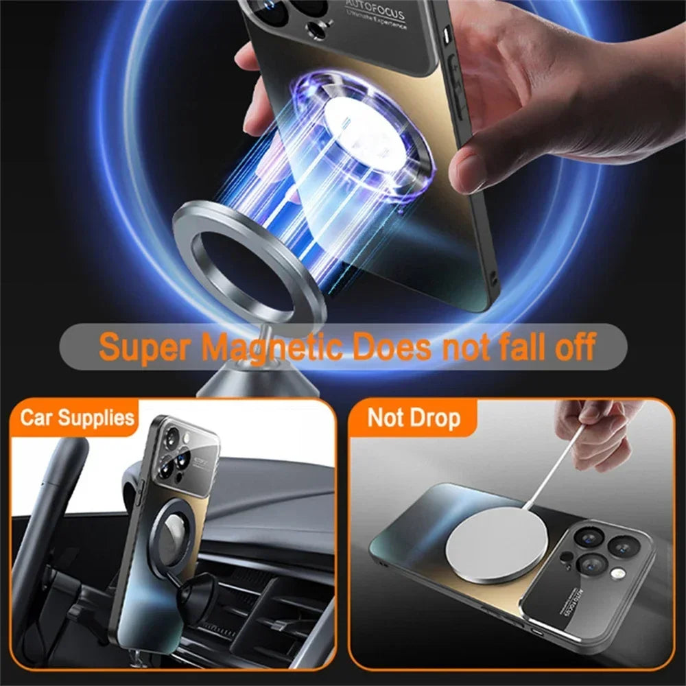 Luxury Magnetic Case for iPhone 16 15 14 13 12 11 Pro Max Plus - Magsafe Compatible