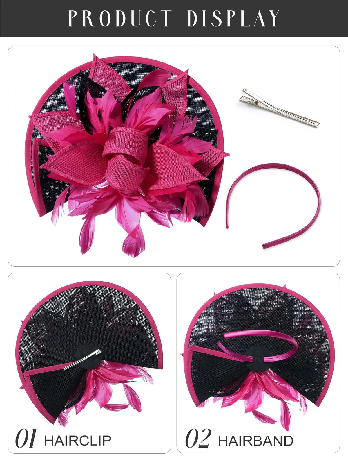 Showgirl Feather Fascinator Headband | Statement Party & Derby Hat