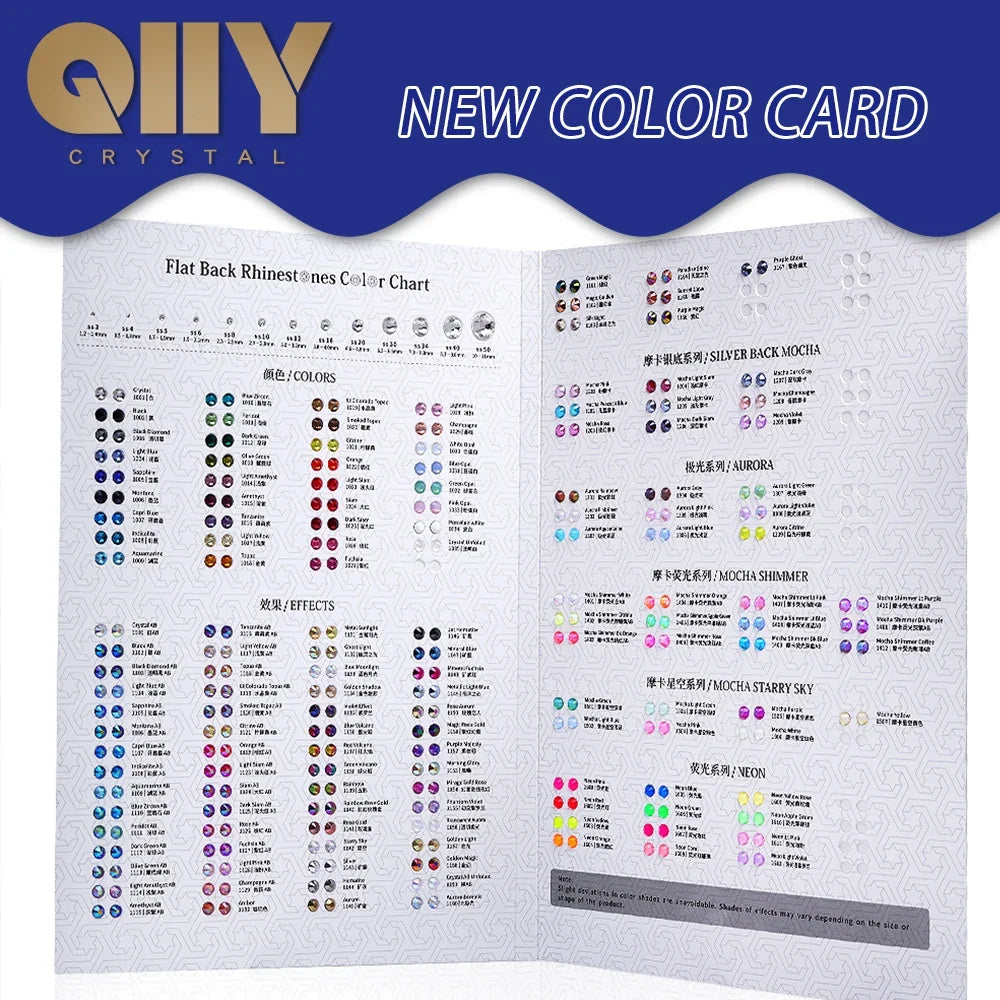 Mixed Size Glass Flatback Rhinestones, 1,440 Pieces | Shimmer Colors SS6–SS20