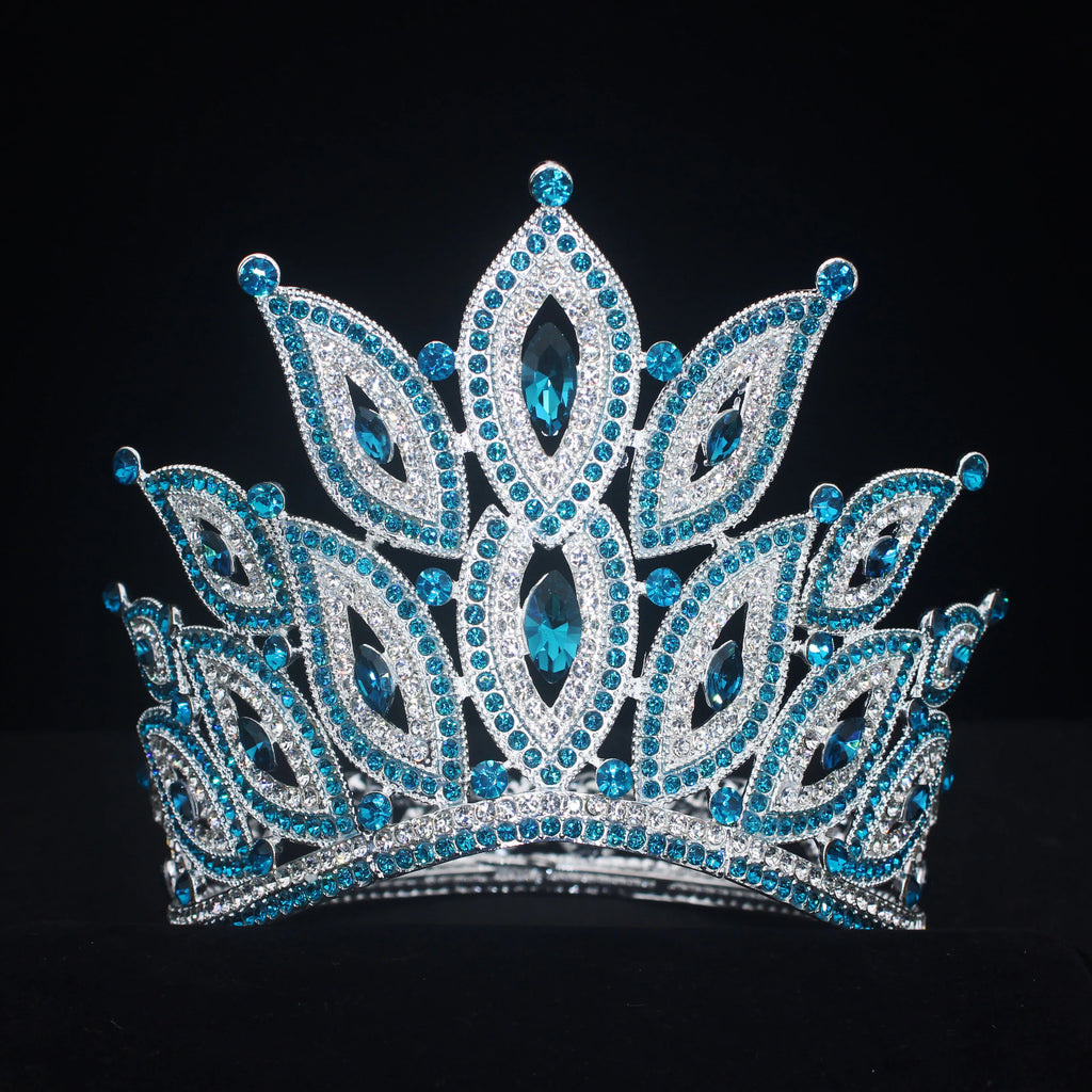 Crystal Bridal Tiara Crown – Vintage Queen Rhinestone Wedding Diadem in Gold or Silver