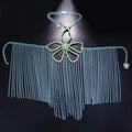 Rhinestone Tassel Flower Bralette Body Chain – Crystal Fringe Chest Harness Bra Chain in Gold or Silver
