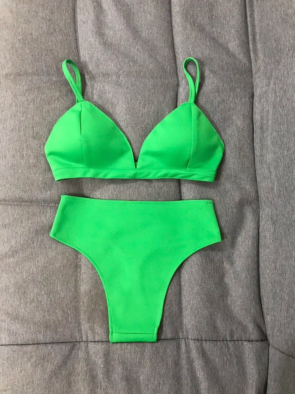 Neon Rave Bikini Set – Women's Stretch Pole Dance Outfit, Club & Festival Stage Wear