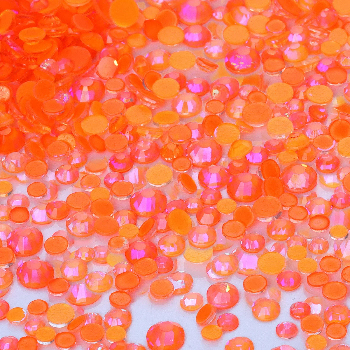 Mixed Size Glass Flatback Rhinestones, 1,440 Pieces | Shimmer Colors SS6–SS20