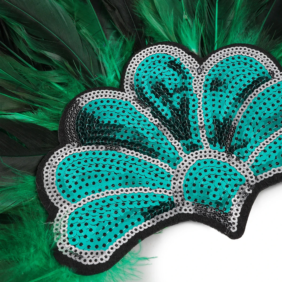 Mardi Gras Feather Crown Headband for Women | Glitter Sequin Carnival Hair Accessory