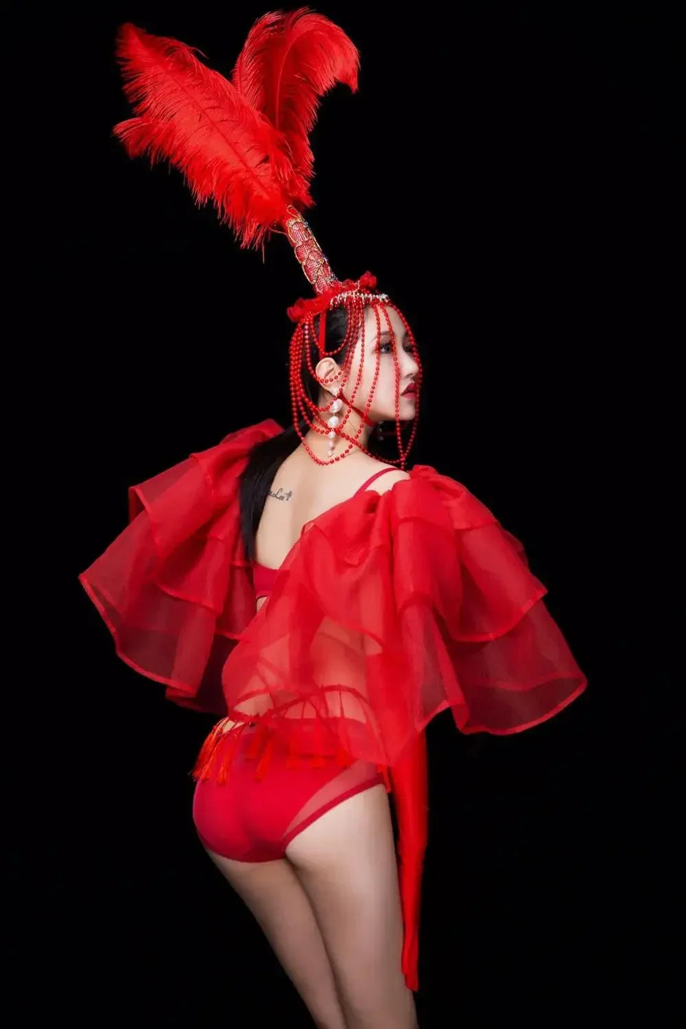 Showgirl-Style Dance Costume for Women, Stage Performance