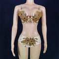Sexy Golden Rhinestone Bikini Set – Women's Pole Dance, GoGo & Nightclub Stage Costume