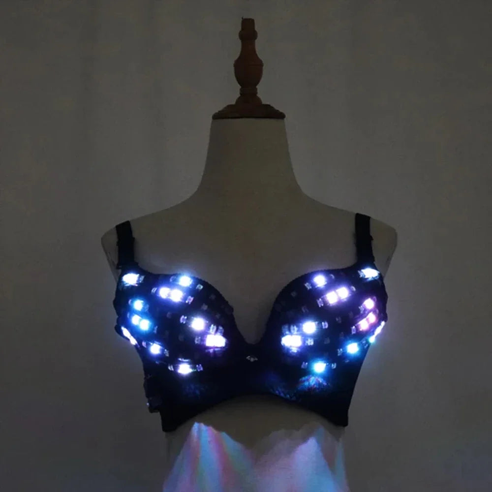 Light-Up LED Bra Clubwear Costume Set