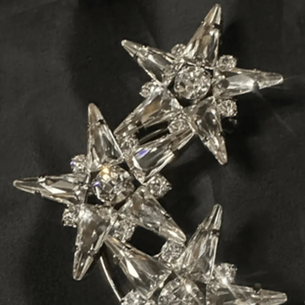 Five-Point Star Rhinestone Clip-On Earrings | No Piercing