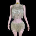 Showgirl-Inspired Two-Piece Crop Top & Shorts Dance Costume