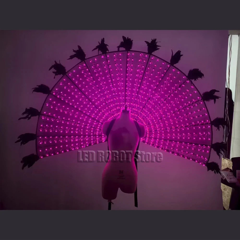 60 Degree LED Isis Wings Belly Dance Stage Performance Costume Set
