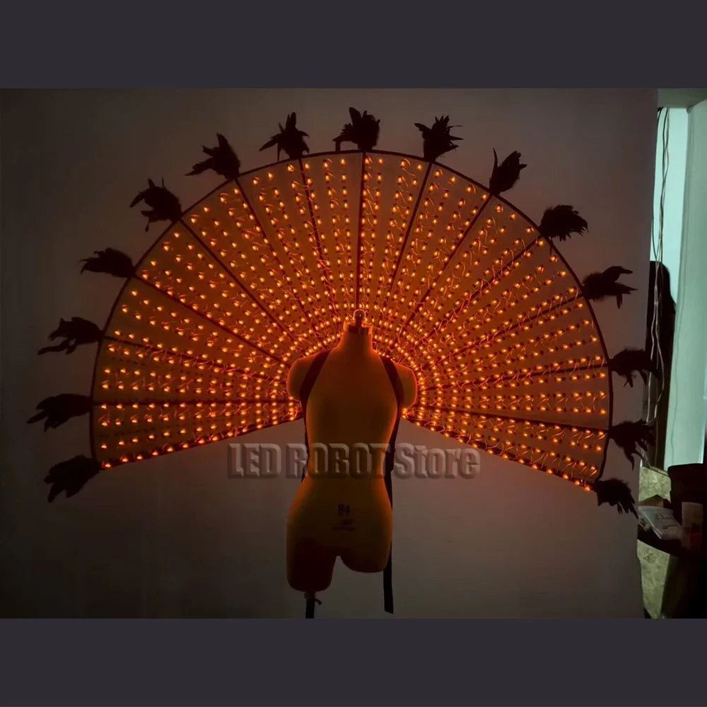 60 Degree LED Isis Wings Belly Dance Stage Performance Costume Set