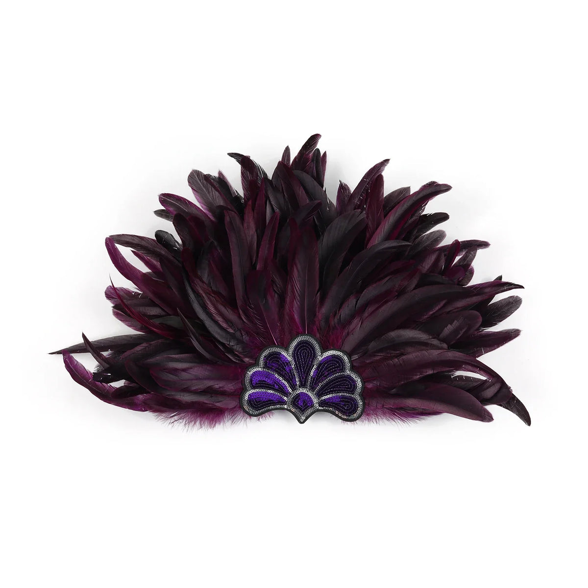 Mardi Gras Feather Crown Headband for Women | Glitter Sequin Carnival Hair Accessory