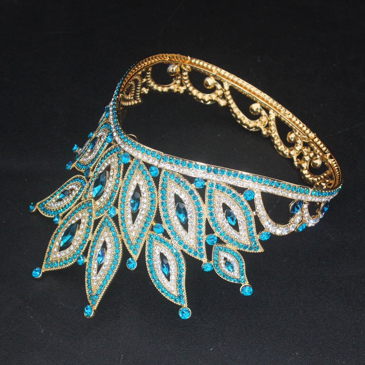 Crystal Bridal Tiara Crown – Vintage Queen Rhinestone Wedding Diadem in Gold or Silver