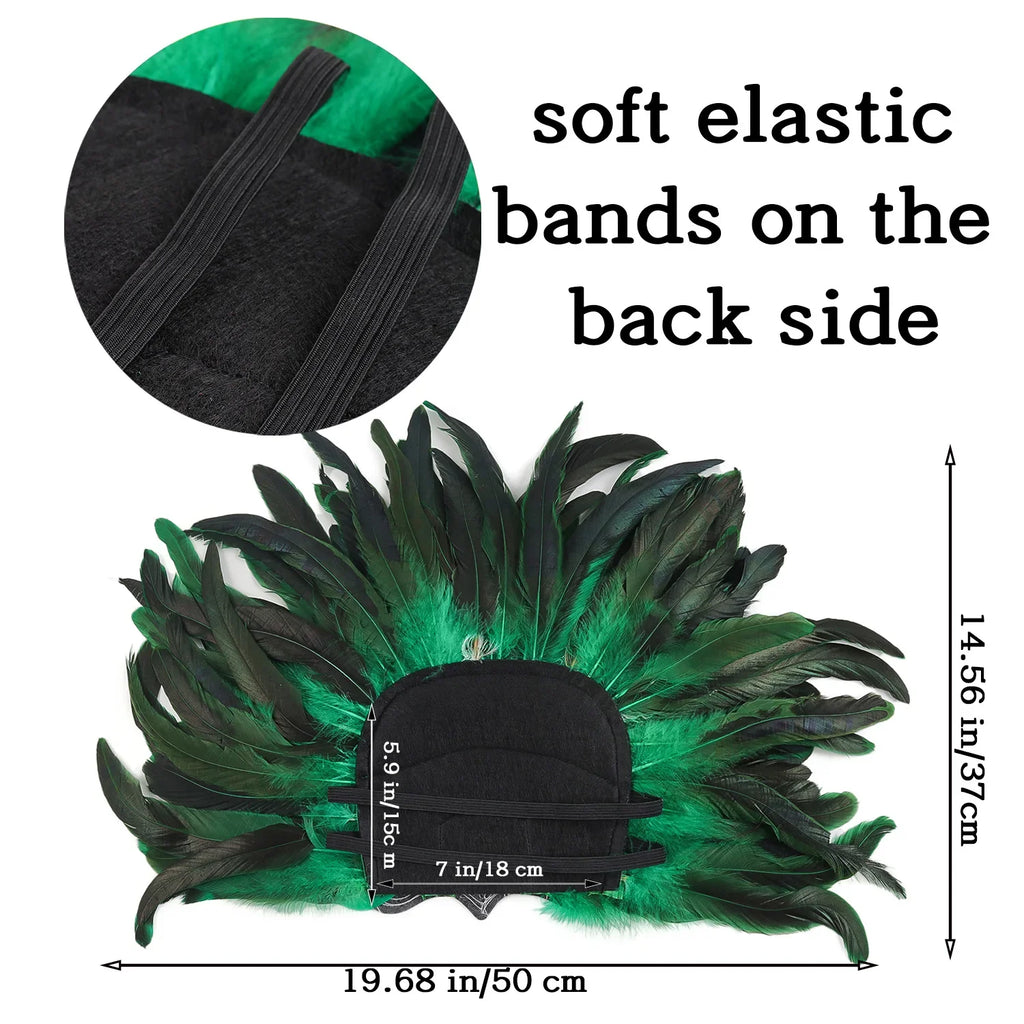 Mardi Gras Feather Crown Headband for Women | Glitter Sequin Carnival Hair Accessory