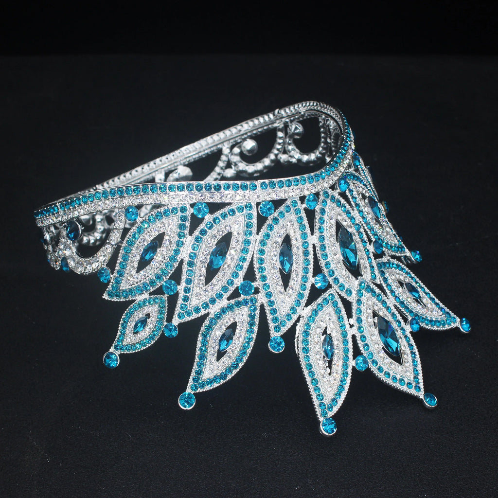 Crystal Bridal Tiara Crown – Vintage Queen Rhinestone Wedding Diadem in Gold or Silver