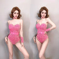 Women's Sequin Dance Bodysuit Costume for Dai & Chinese Folk Dance