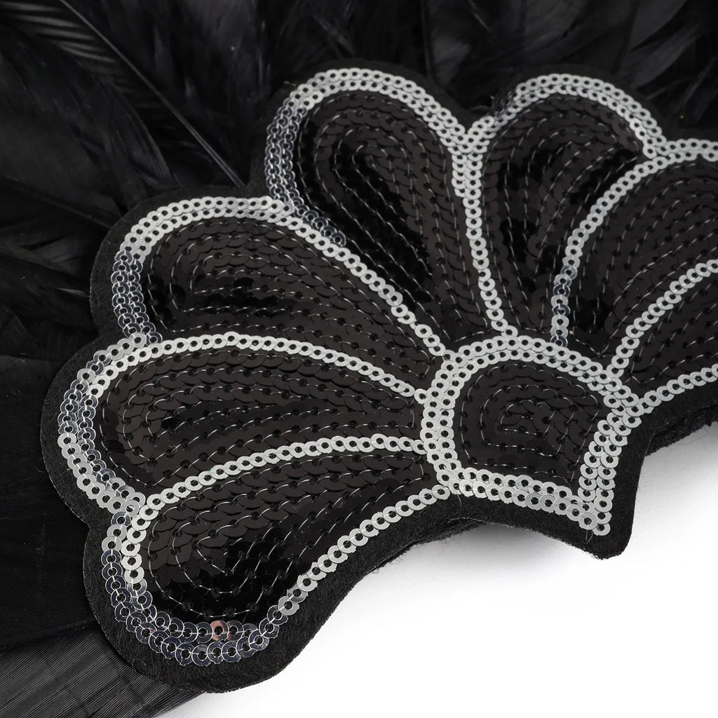 Mardi Gras Feather Crown Headband for Women | Glitter Sequin Carnival Hair Accessory