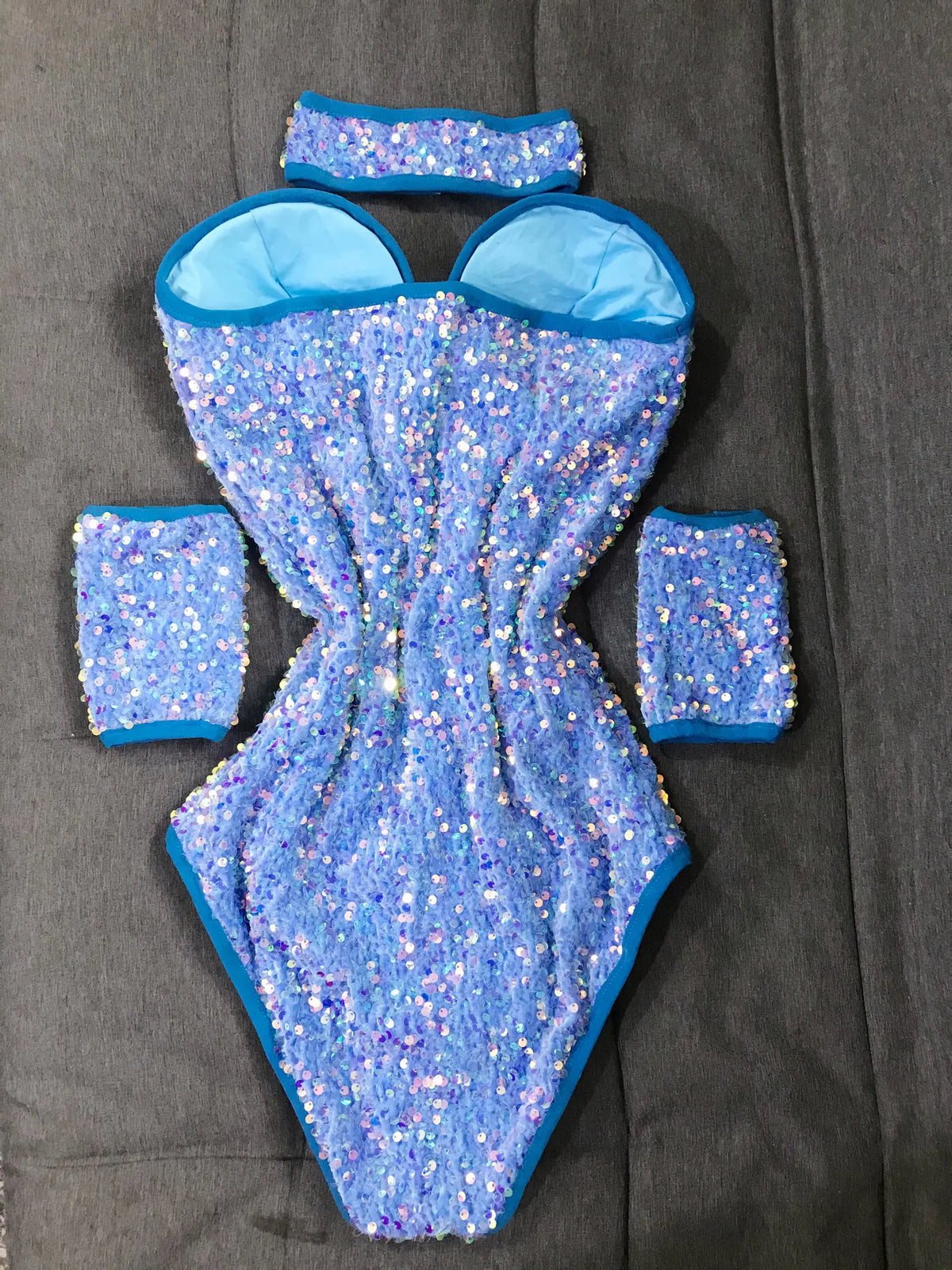 Women's Sequin Dance Bodysuit Costume for Dai & Chinese Folk Dance