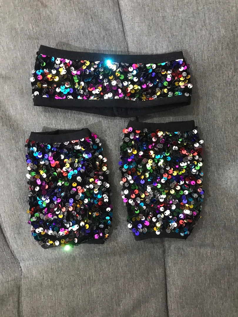 Women's Sequin Dance Bodysuit Costume for Dai & Chinese Folk Dance