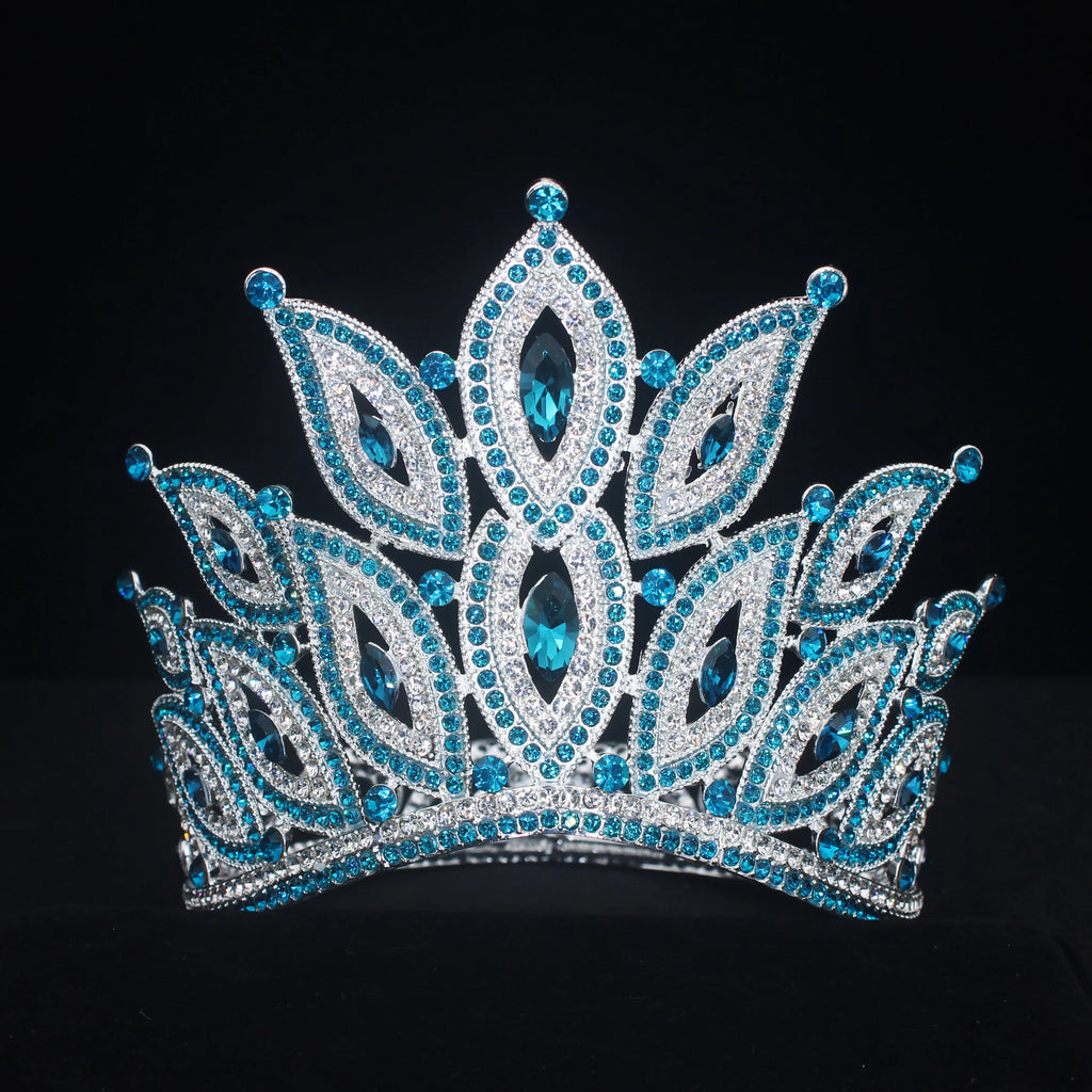 Crystal Bridal Tiara Crown – Vintage Queen Rhinestone Wedding Diadem in Gold or Silver