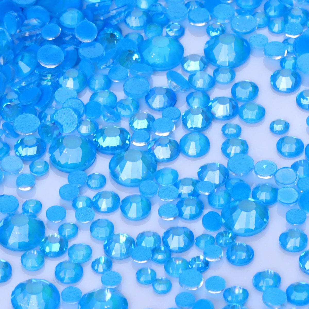 Mixed Size Glass Flatback Rhinestones, 1,440 Pieces | Shimmer Colors SS6–SS20