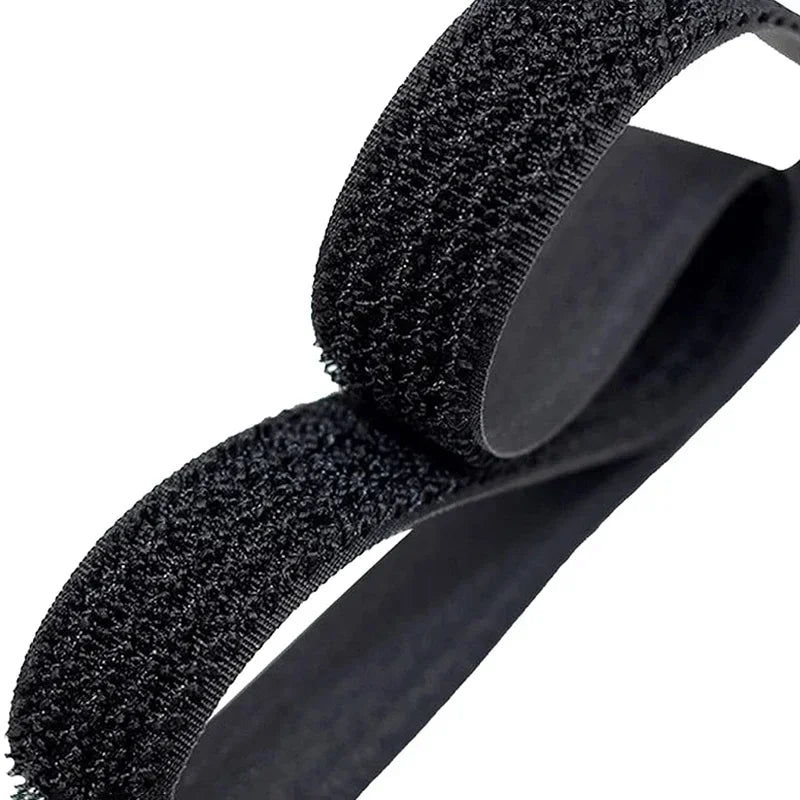 Reusable Cut-to-Length Cable Ties Adjustable Nylon Hook and Loop Straps with Buckles