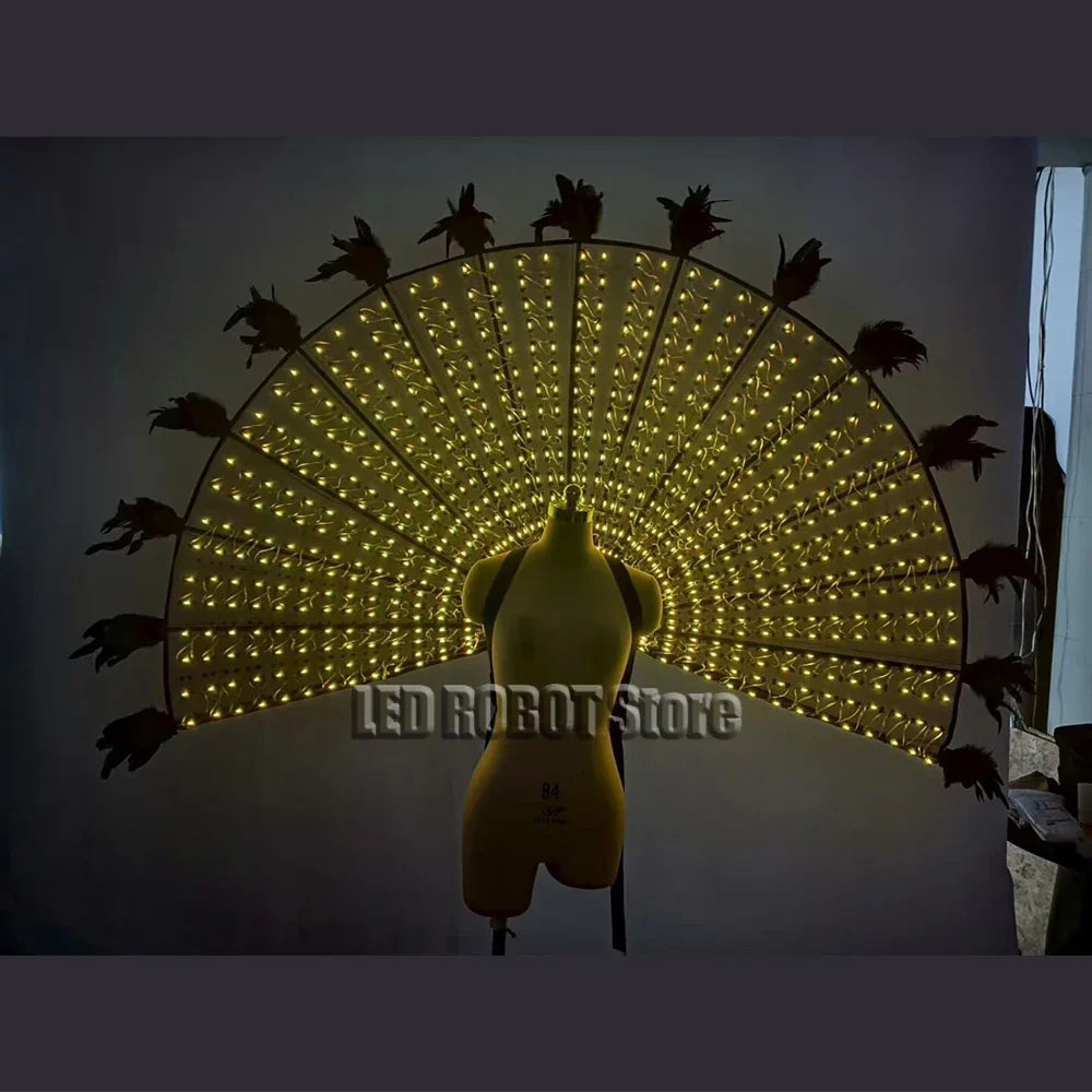60 Degree LED Isis Wings Belly Dance Stage Performance Costume Set