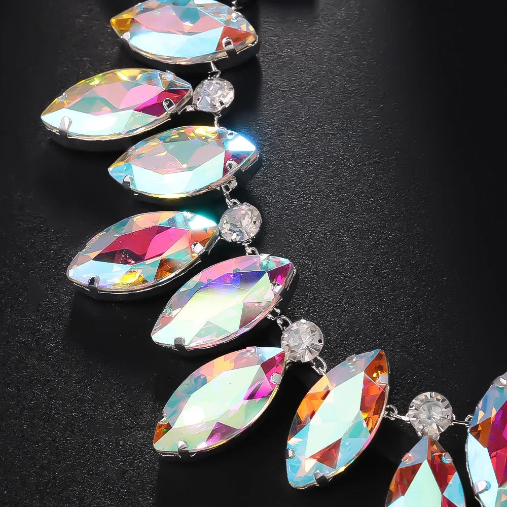 Rhinestone Bridesmaid Necklace & Earring Set for Women