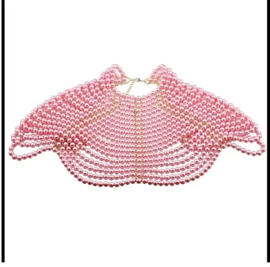 Showgirl Pearl Body Chain - Handmade Rhinestone Waist Chain Bra Harness for Rave & Burlesque Costumes