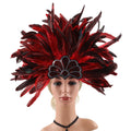 Mardi Gras Feather Crown Headband for Women | Glitter Sequin Carnival Hair Accessory