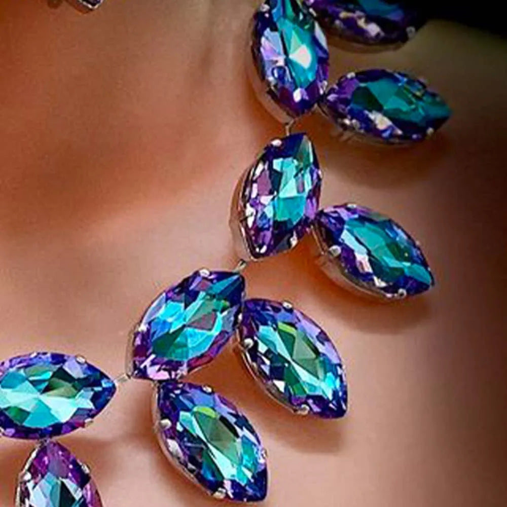 Rhinestone Bridesmaid Necklace & Earring Set for Women
