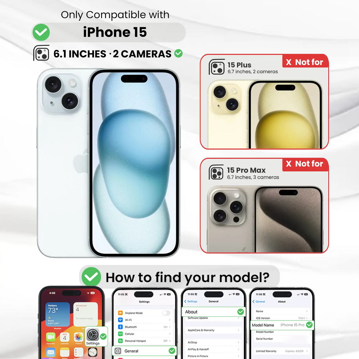 Entronix [Magnetic] Case Compatible with iPhone 15 - Translucent Frosted Matte