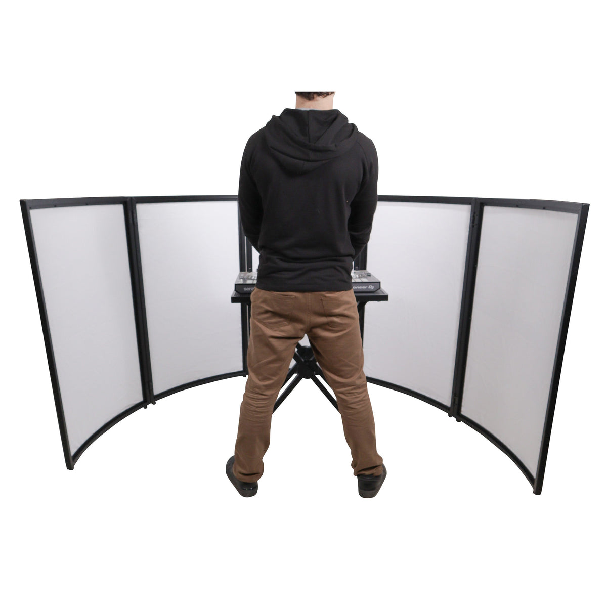 ProX XF-LUNABLK - LUNA DJ Facade 5 Panel Curved with Black White Scrim Kit Black Hardware