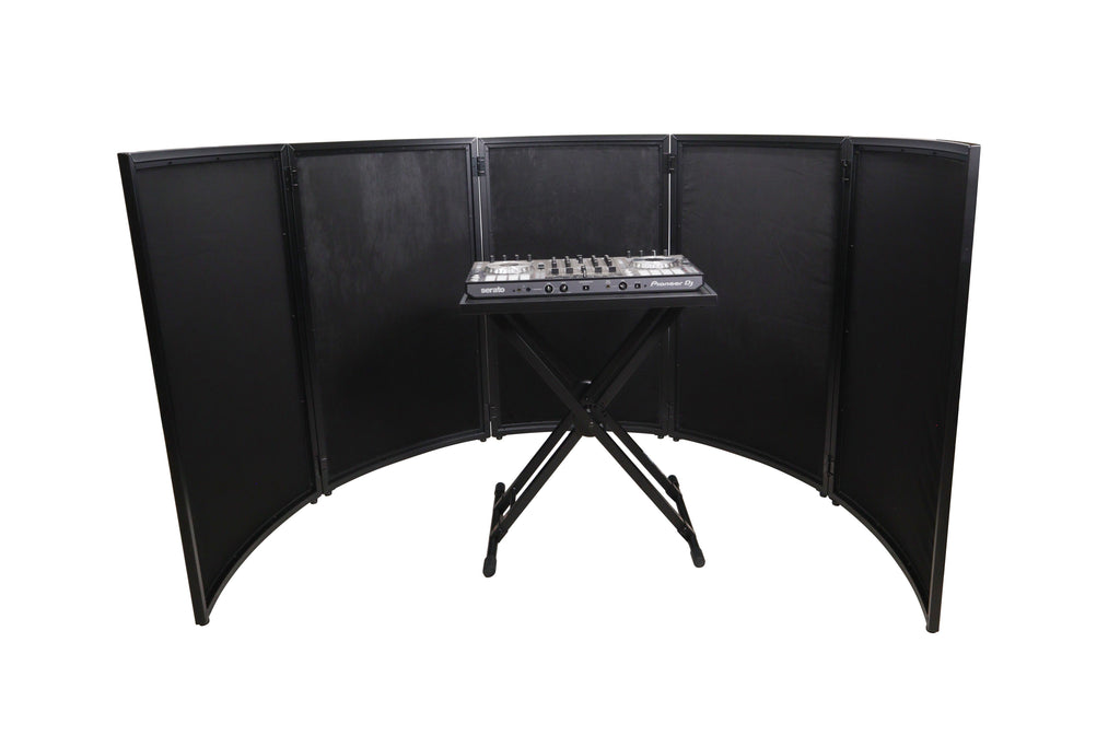 ProX XF-LUNABLK - LUNA DJ Facade 5 Panel Curved with Black White Scrim Kit Black Hardware