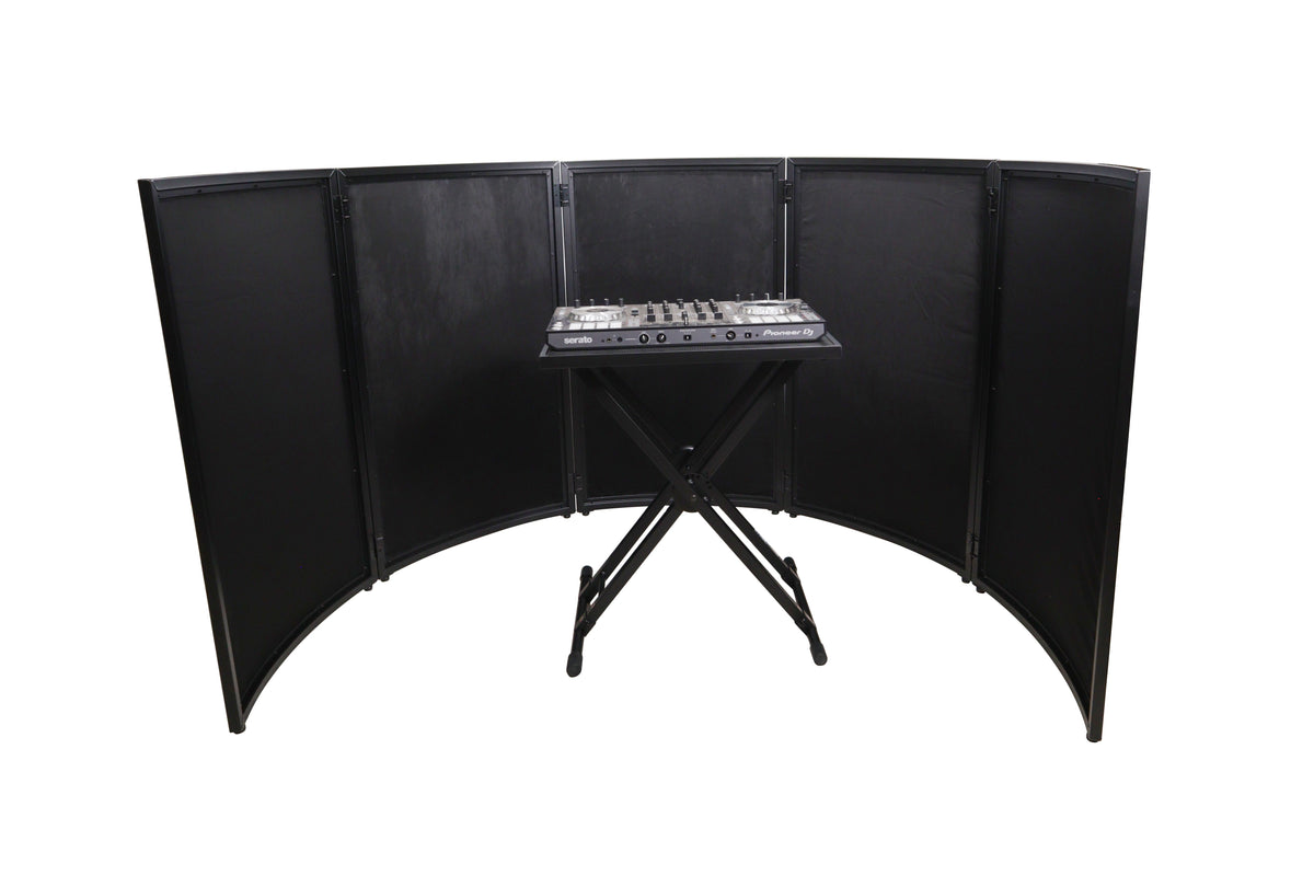 ProX XF-LUNABLK - LUNA DJ Facade 5 Panel Curved with Black White Scrim Kit Black Hardware