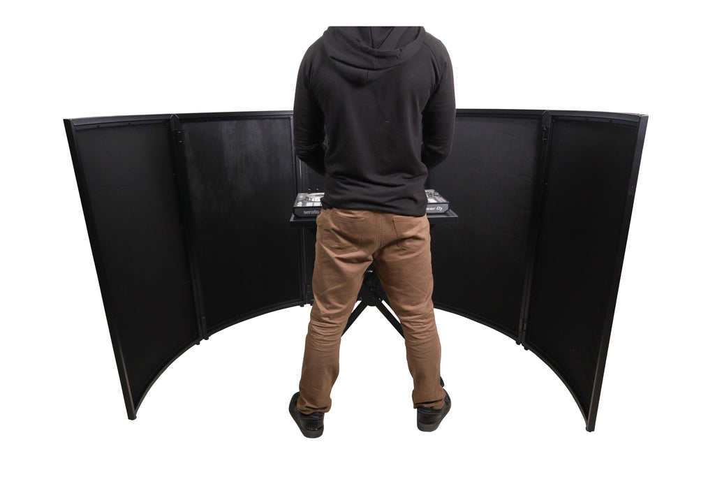 ProX XF-LUNABLK - LUNA DJ Facade 5 Panel Curved with Black White Scrim Kit Black Hardware