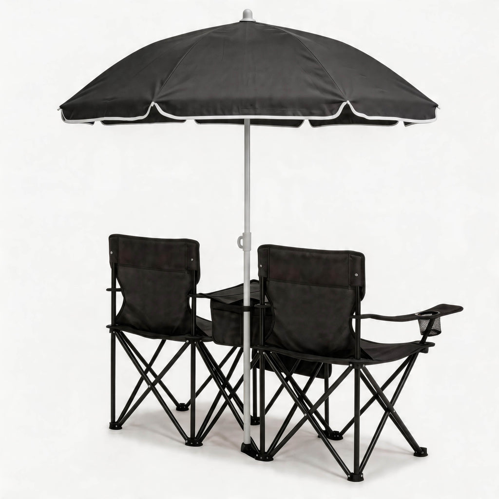 Portable Folding Picnic Chair Set with Umbrella