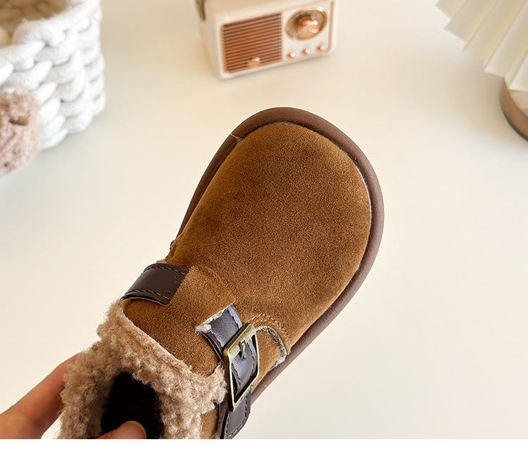 Girls Winter Velvet-Lined Casual Warm Shoes