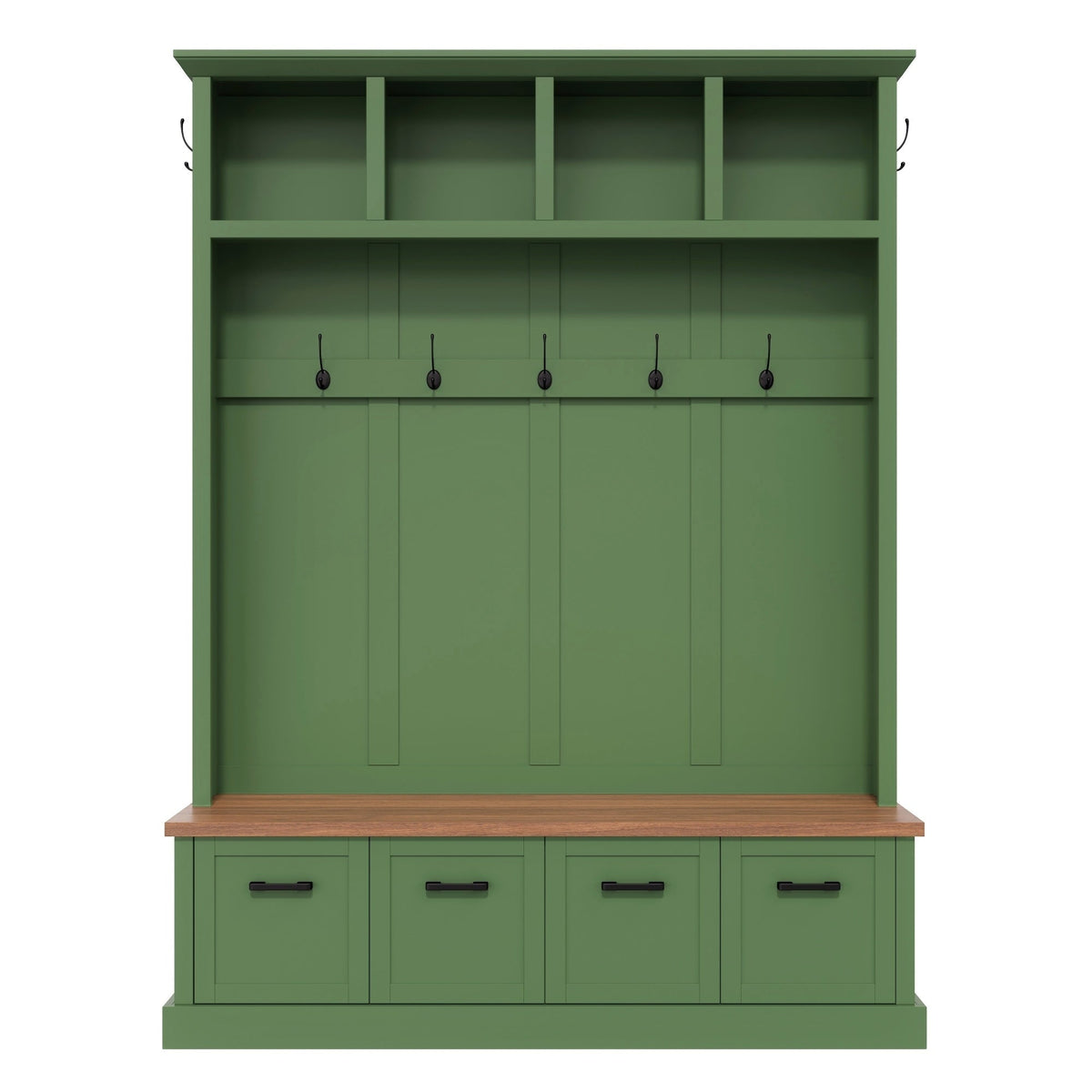 Farmhouse Hall Tree with Storage Bench - Particle Board & MDF