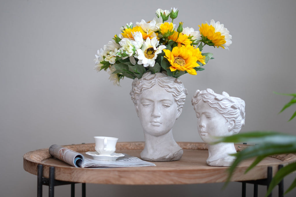 Small Visage Cement Wall Planter Wall Vase