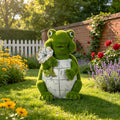 Flocked Turtle Garden Statue with Flocked Finish - Green