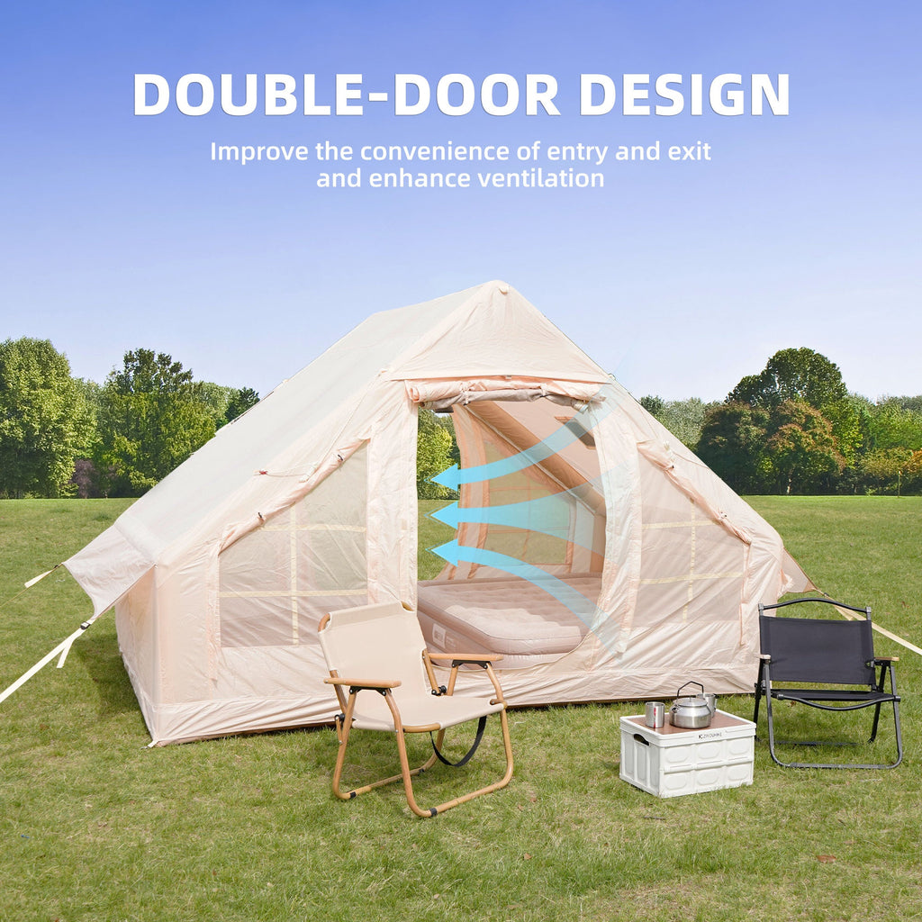 Inflatable Camping Tent with Hand Pump – Durable Oxford Fabric Outdoor Shelter
