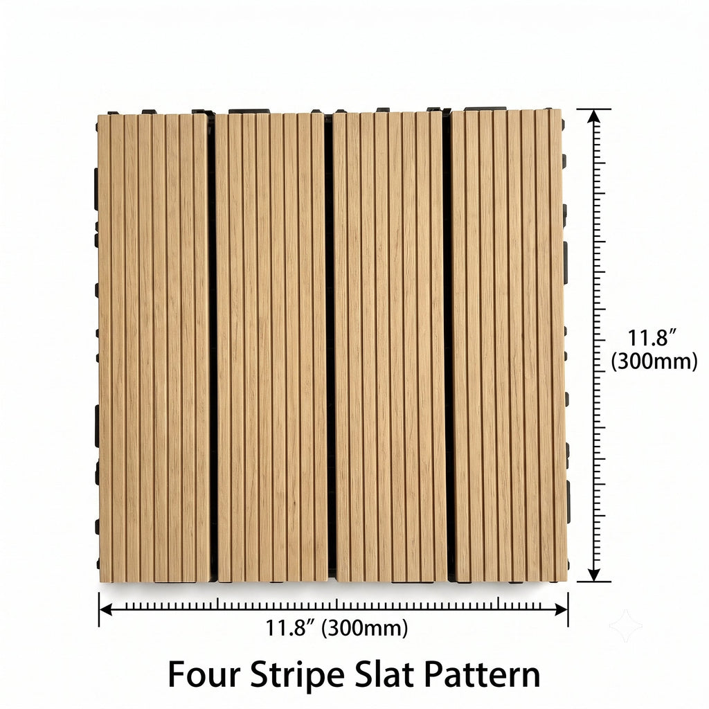 Interlocking WPC Deck Tiles 11.8"x11.8" (25 Pack)