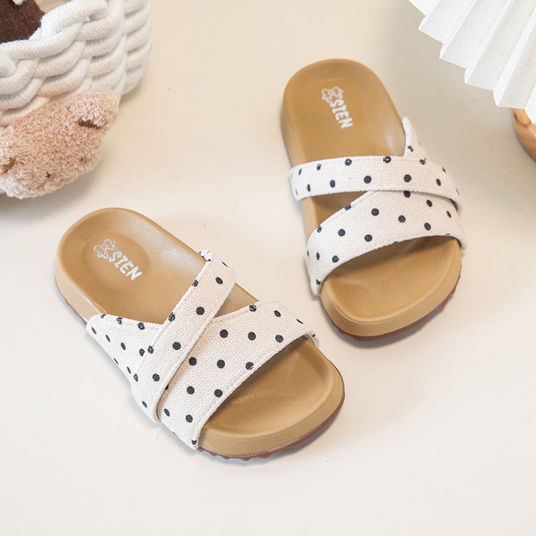Girls' Polka Dot Flip Flops Summer New Design Children's Sandals Baby Girls' Slippers