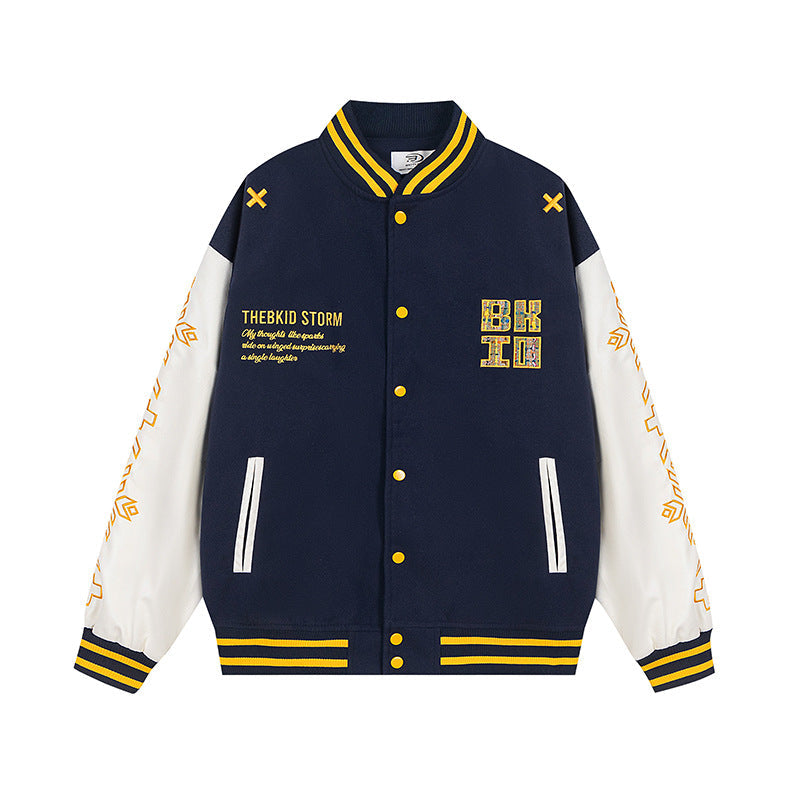 Embroidered baseball jersey with adhesive fabric